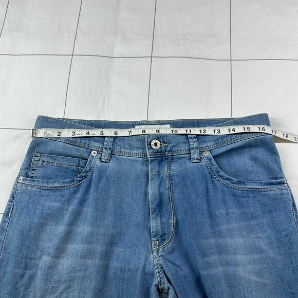 Brax Jeans Mens 34 Blue Light Cadiz Straight Leg Lightweight Stretch Casual - Picture 9 of 13